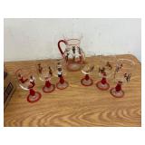 Christmas wine glasses with pitcher set of 6