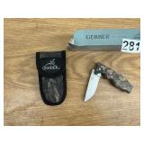 Gerber Magnum L.S.T. Camo pocket knife with camo Sheath