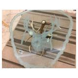 Authentic Deer antler base side table with etched glass deer top