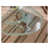 Authentic Deer antler base side table with etched glass deer top