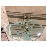 Authentic Antler deer base with etched glass top