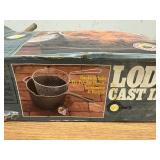 Lodge cast iron deep fryer with basket- new in box