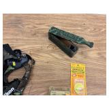 Binoculars, accessories, and knife