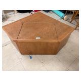 Corner table with interior storage