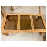 End tables(2) and coffee table with glass inserts