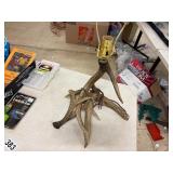 Decor lot with gag grenade and antler lamp