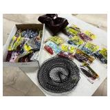Assortment of fishing plastics and accessories