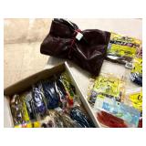 Assortment of fishing plastics and accessories