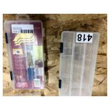 Lot of fishing tackle plastics and boxes