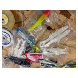Lot of fishing tackle plastics and boxes