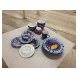 Decorative purple dishware set