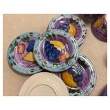 Decorative purple dishware set