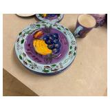 Decorative purple dishware set