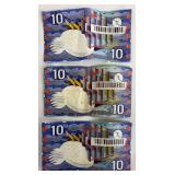 De Nederlandsche Bank 10 Gulden Banknotes (Lot of 3) De Nederlandsche Bank 10 Gulden Banknotes (Lot of 3)