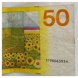 Netherlands 50 Gulden Sunflower Banknote - Designed by R.D. Oxenaar Netherlands 50 Gulden Sunflower Banknote - Designed by R.D. Oxenaar