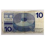Netherlands 10 Gulden Banknote - Frans Hals Portrait - Amsterdam 25 April 1968 Netherlands 10 Gulden Banknote - Frans Hals Portrait - Amsterdam 25 April 1968