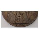 George V 1913 One Penny Coin - UK Bronze, Britannia Reverse George V 1913 One Penny Coin - UK Bronze, Britannia Reverse