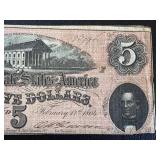 Confederate States of America Five Dollar Note - February 11, 1864, Richmond Confederate States of America Five Dollar Note - February 11, 1864, Richmond