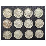 Buffalo Nickels 12-Coin Lot - Dates include 1927, 1928, 1936, 1937 Buffalo Nickels 12-Coin Lot - Dates include 1927, 1928, 1936, 1937