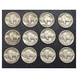 Buffalo Nickels 12-Coin Lot - Dates include 1927, 1928, 1936, 1937 Buffalo Nickels 12-Coin Lot - Dates include 1927, 1928, 1936, 1937