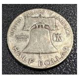 1949-D Benjamin Franklin Half Dollar Silver Coin 1949-D Benjamin Franklin Half Dollar Silver Coin