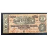 Antique Confederate States of America 10 Dollar Note Series 10 Dated 2/17/1864 - Serial #43419 Antique Confederate States of America 10 Dollar Note Series 10 Dated 2/17/1864 - Serial #43419