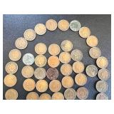 52 Indian Head Cents - Circulated, Various Dates (US 1859-1909) 52 Indian Head Cents - Circulated, Various Dates (US 1859-1909)