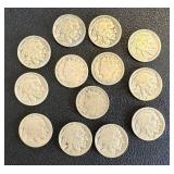 Buffalo Nickels & Barber Nickels (Lot of 13) - Circulated Buffalo Nickels & Barber Nickels (Lot of 13) - Circulated