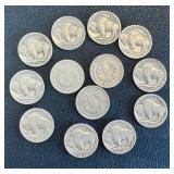 Buffalo Nickels & Barber Nickels (Lot of 13) - Circulated Buffalo Nickels & Barber Nickels (Lot of 13) - Circulated