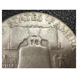 Two 1950 Benjamin Franklin Half Dollars - 90% Silver, Denver (D) Mint Mark Two 1950 Benjamin Franklin Half Dollars - 90% Silver, Denver (D) Mint Mark