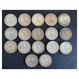 Washington Quarters - 17 Circulated Coins Washington Quarters - 17 Circulated Coins