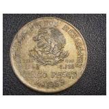 1953 Mexico 5 Peso Silver Coin Hidalgo Portrait Ley 1953 Mexico 5 Peso Silver Coin Hidalgo Portrait Ley