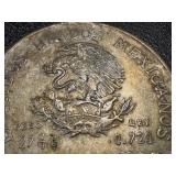 1953 Mexico 5 Peso Silver Coin Hidalgo Portrait Ley 1953 Mexico 5 Peso Silver Coin Hidalgo Portrait Ley