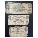 Antique Alabama State Treasury Notes - 1863 (Lot of 3) Antique Alabama State Treasury Notes - 1863 (Lot of 3)