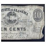 Antique Alabama State Treasury Notes - 1863 (Lot of 3) Antique Alabama State Treasury Notes - 1863 (Lot of 3)