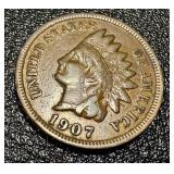 Indian Head Cents - 14 Circulated Coins, Dates Vary (1897-1908) Indian Head Cents - 14 Circulated Coins, Dates Vary (1897-1908)