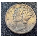 1944 Walking Half Dollar, Barber Dimes (2) & Mercury Dimes (4) - Circulated 1944 Walking Half Dollar, Barber Dimes (2) & Mercury Dimes (4) - Circulated