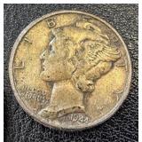 1944 Walking Half Dollar, Barber Dimes (2) & Mercury Dimes (4) - Circulated 1944 Walking Half Dollar, Barber Dimes (2) & Mercury Dimes (4) - Circulated