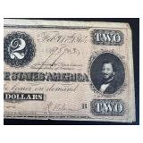 Confederate States One & Two Dollar Notes (Lot of 2) - Feb 17, 1864, Richmond Confederate States One & Two Dollar Notes (Lot of 2) - Feb 17, 1864, Richmond