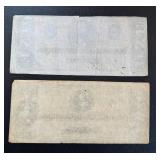 Confederate States One & Two Dollar Notes (Lot of 2) - Feb 17, 1864, Richmond Confederate States One & Two Dollar Notes (Lot of 2) - Feb 17, 1864, Richmond