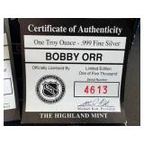 The Highland Mint Bobby Orr & Ray Bourque 1 oz .999 Fine Silver Proof Coin Set The Highland Mint Bobby Orr & Ray Bourque 1 oz .999 Fine Silver Proof Coin Set