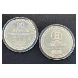 The Highland Mint Bobby Orr & Ray Bourque 1 oz .999 Fine Silver Proof Coin Set The Highland Mint Bobby Orr & Ray Bourque 1 oz .999 Fine Silver Proof Coin Set
