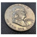 1958 Benjamin Franklin Silver Half Dollars - 2 Coins 1958 Benjamin Franklin Silver Half Dollars - 2 Coins