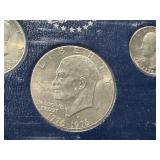 United States Bicentennial Coins Set - Kennedy Half, Ike Dollar, Bicentennial Quarter (1776-1976) United States Bicentennial Coins Set - Kennedy Half, Ike Dollar, Bicentennial Quarter (1776-1976)