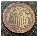Union Shield Five Cent Coin, 1800's Union Shield Five Cent Coin, 1800's