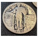 Walking Liberty Quarters - 7 Coins - 1925, 1926, 1927 - Circulated Walking Liberty Quarters - 7 Coins - 1925, 1926, 1927 - Circulated