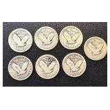 Walking Liberty Quarters - 7 Coins - 1925, 1926, 1927 - Circulated Walking Liberty Quarters - 7 Coins - 1925, 1926, 1927 - Circulated