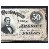 Confederate States of America 50-Dollar Note - Feb 17, 1864 - Jefferson Davis Portrait (Serial 56954) Confederate States of America 50-Dollar Note - Feb 17, 1864 - Jefferson Davis Portrait (Serial 56954)