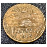 Banco de Mexico 5 Peso Banknotes & 20 Centavos Coins (Mexico 1960s-70s) Banco de Mexico 5 Peso Banknotes & 20 Centavos Coins (Mexico 1960s-70s)