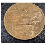 Banco de Mexico 5 Peso Banknotes & 20 Centavos Coins (Mexico 1960s-70s) Banco de Mexico 5 Peso Banknotes & 20 Centavos Coins (Mexico 1960s-70s)